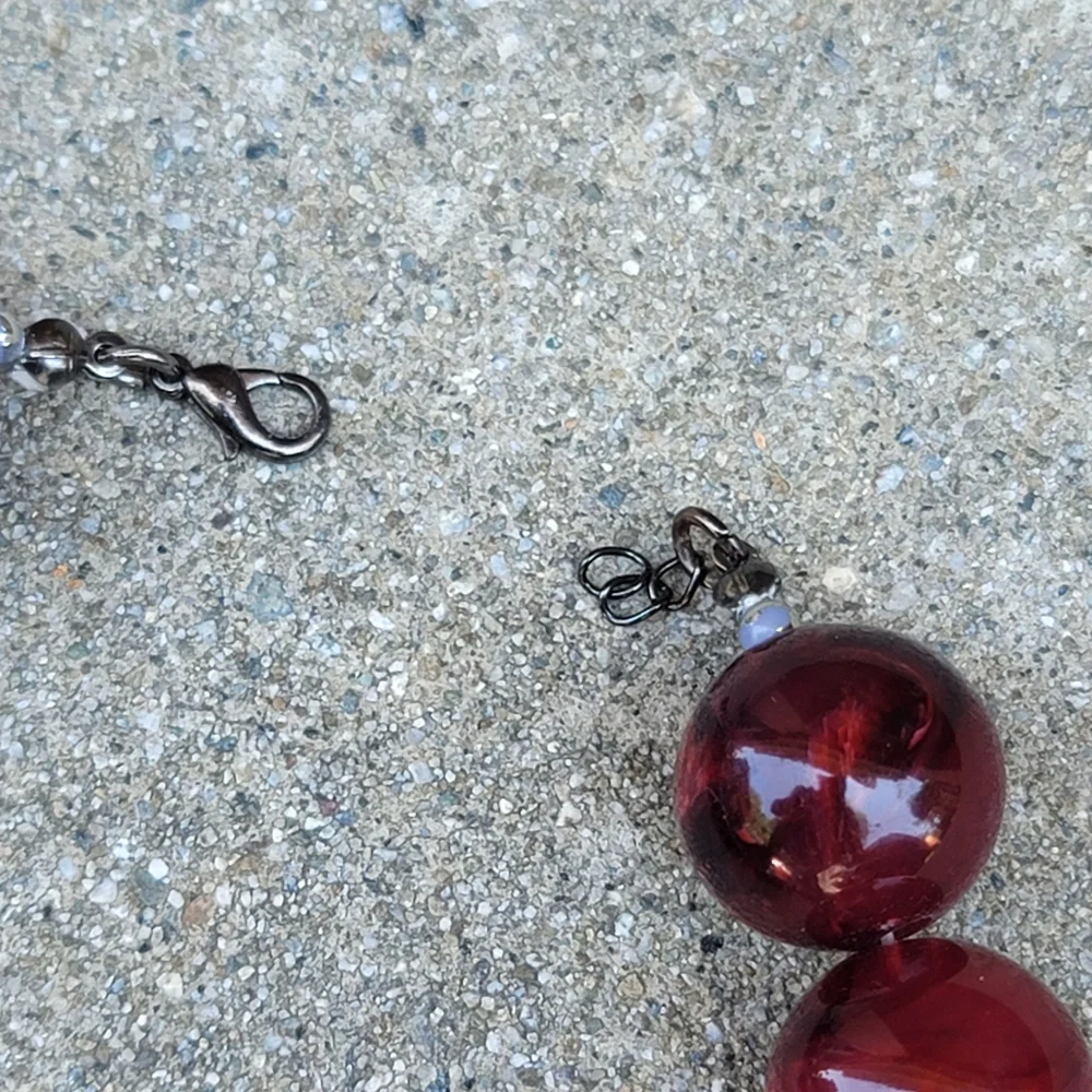 Vtg Acrylic Multicolor Large Beaded Choker Necklace - Picture 5 of 5